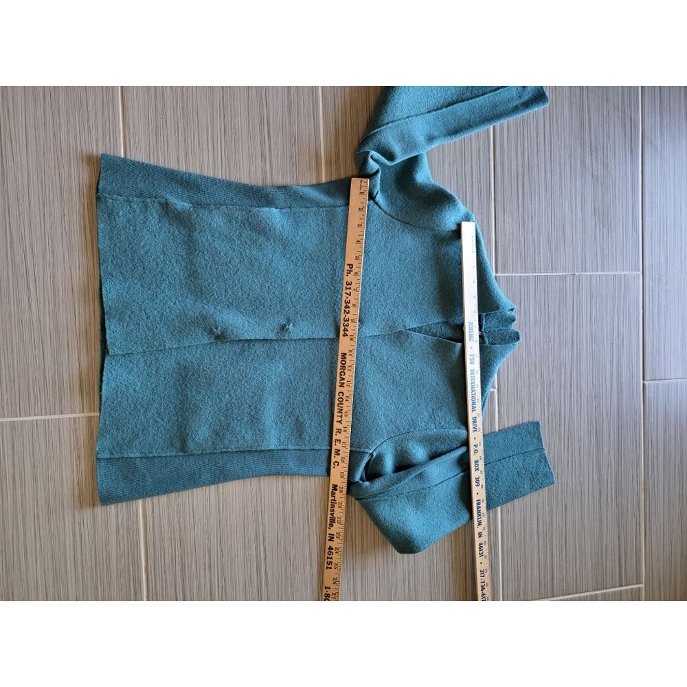 Eileen Fisher Boiled Wool Jacket Snap Closure Womens PM Teal Blue - Picture 9 of 11